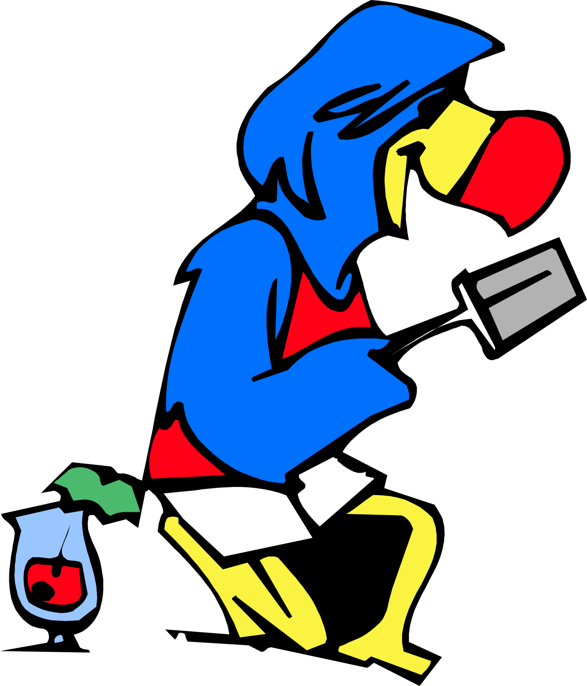 Man with Knife and Cup Clipart: Perfect for Culinary Themes