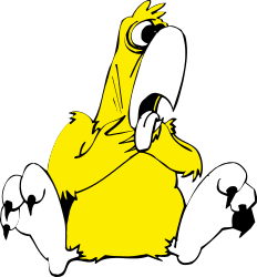 Yellow and White Bird on Black Background - Stunning Clipart Design
