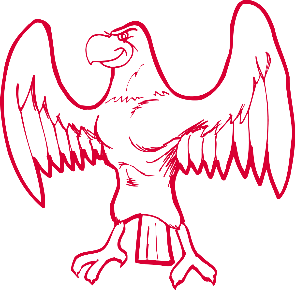 Eagle with Wings Clipart - Majestic Bird Design