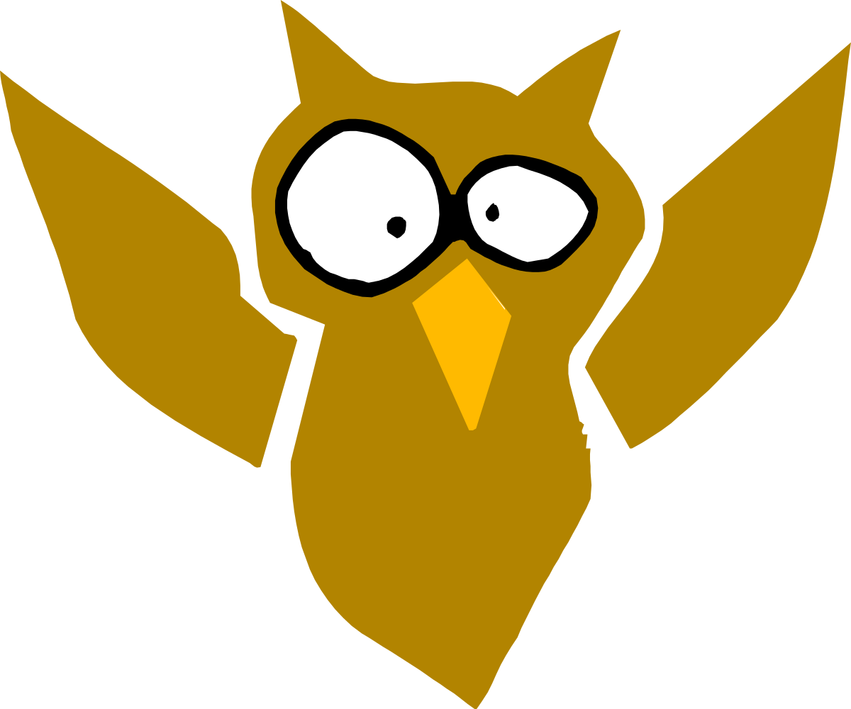 Owl Clipart with Big Eyes and Long Tail  Perfect for Your Creative Projects