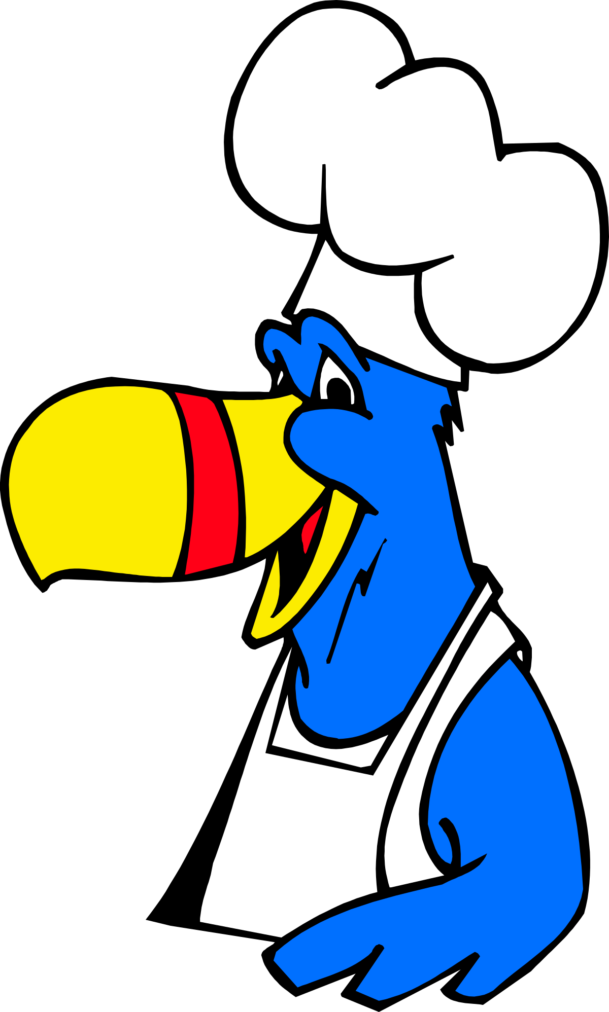 Blue Chef with Megaphone Clipart for Culinary Promotions