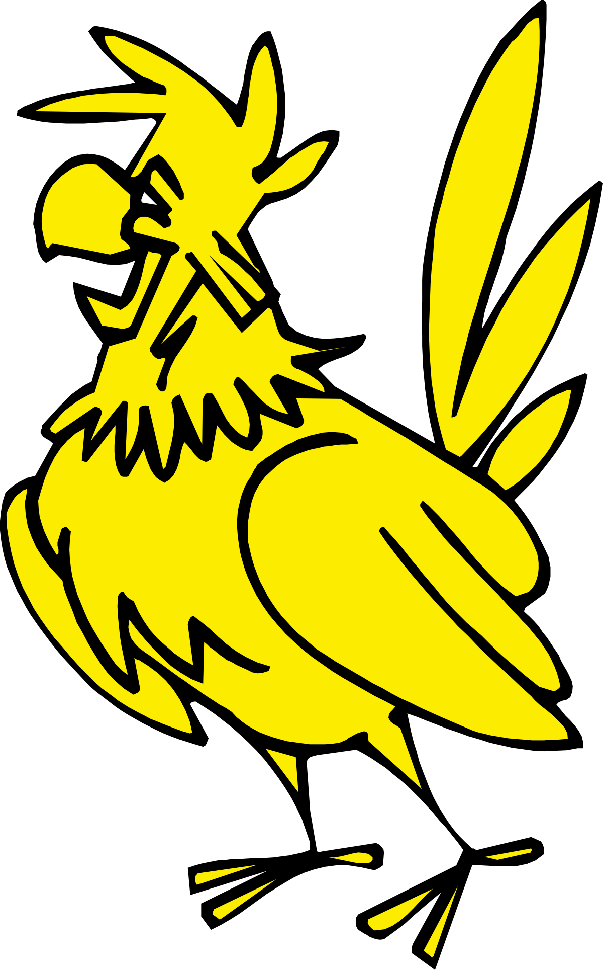 Yellow Bird on Black Background Clipart for Vibrant Designs