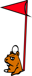 Bear with Golf Club Flag Clipart: Fun and Playful Golf-Themed Graphics