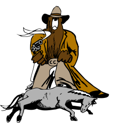 Man Riding Horse with Gun Clipart: Adventure & Action Themes