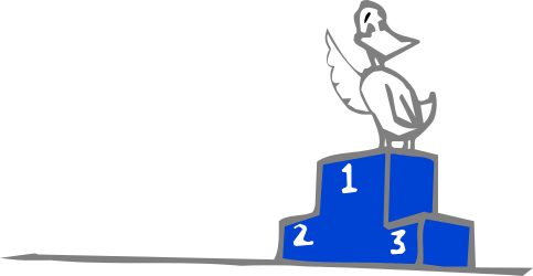 Blue and White Trophy with White Dove on Top - Elegant Clipart