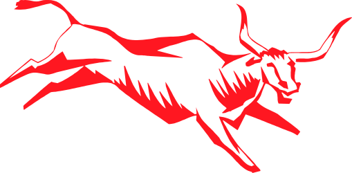 Red Bull Icon on Black Background - Striking Clipart for Impactful Designs