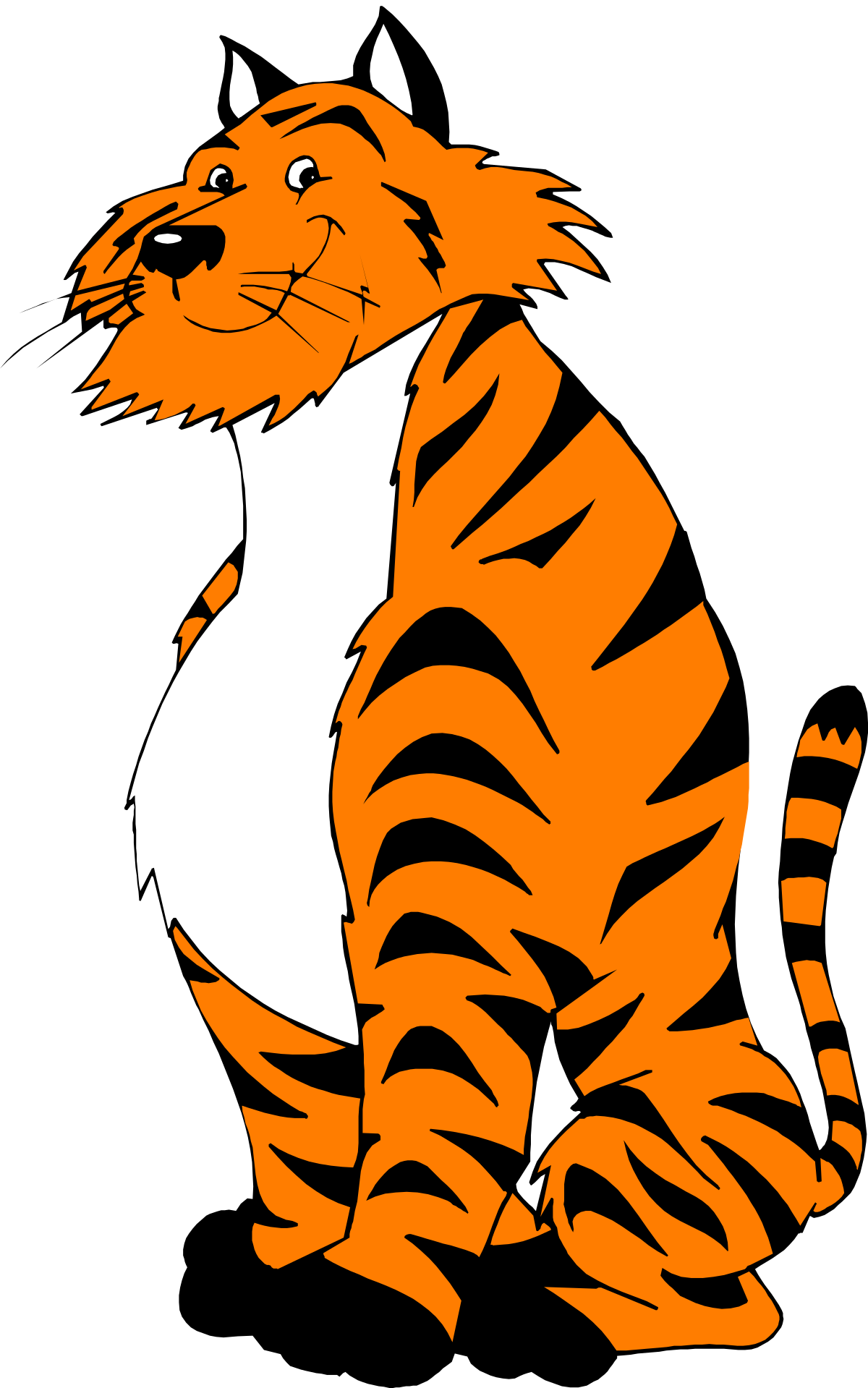 a cartoon tiger sitting down on the ground clip art png transparent Cartoon Tiger Sitting on Ground - Whimsical Clipart for Creative Projects