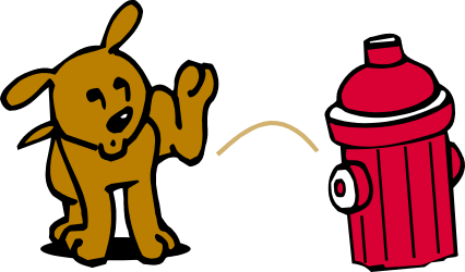 Dog Standing Next to Fire Hydrant Clipart - Perfect for Pet-Themed Projects