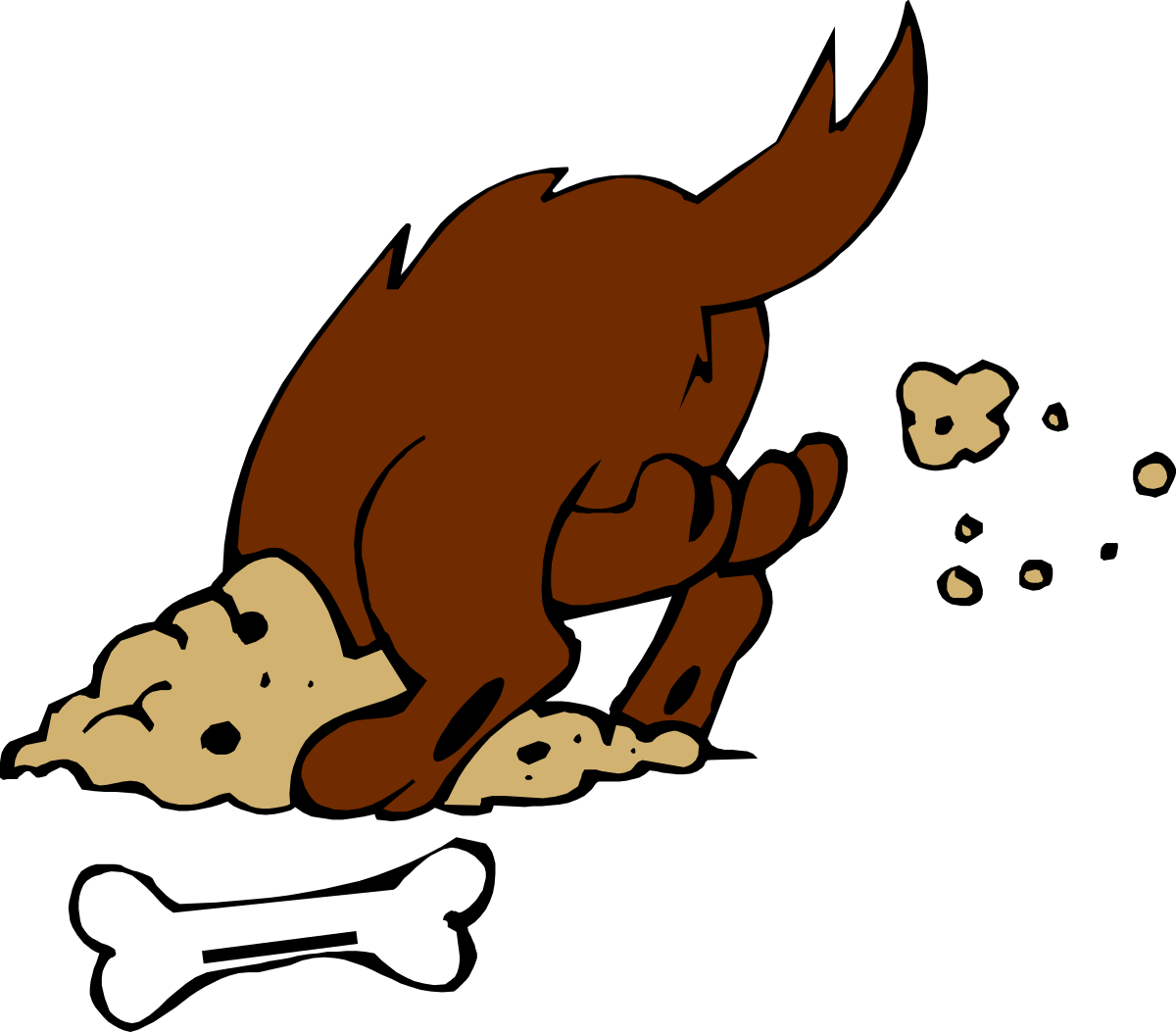 Dog Laying Down with Bone - Playful Clipart for Your Projects