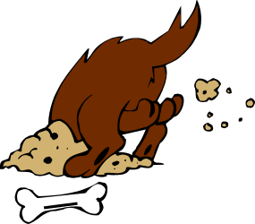 Dog Laying Down with Bone - Playful Clipart for Your Projects