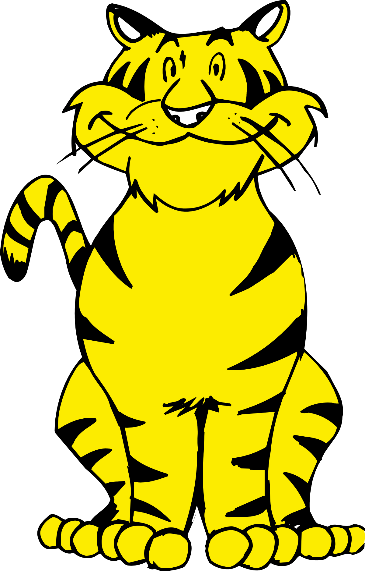 a cartoon tiger sitting down with its paws clip art png transparent Cartoon Tiger Sitting Down with Paws - Playful Clipart for Kids