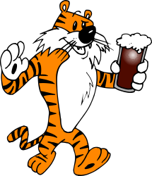 Cartoon Tiger Holding Beer Glass - Fun Clipart for Your Projects
