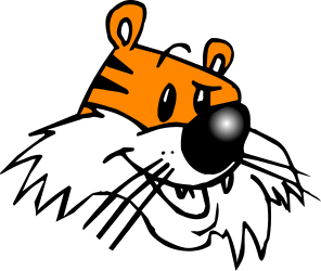 Tiger Head Clipart on Black Background - Striking Animal Art