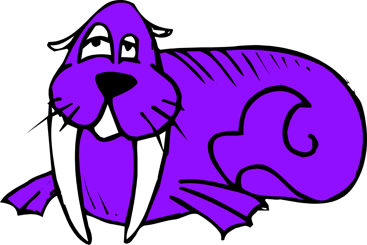 Purple Cat with White Tail - Unique Clipart for Your Projects