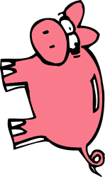 Pink Pig Clipart on Black Background - Adorable and Playful Design