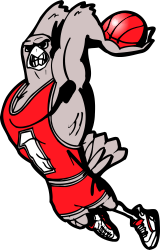Dynamic Basketball Player in Mid-Air with Ball Clipart