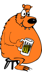 Bear Holding Beer Mug Clipart - Fun and Whimsical Graphic