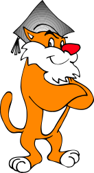 Cartoon Cat Wearing Graduation Cap Clipart for Celebratory Designs