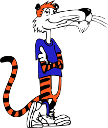 Cartoon Character Clipart: Blue Shirt & Orange Shorts