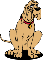 Cartoon Dog Sitting Down with Head Turned - Playful Clipart Design
