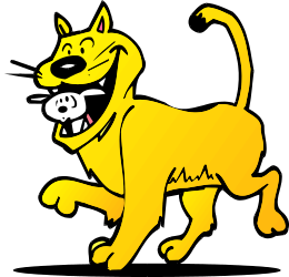 Yellow Dog Running with Open Mouth Clipart