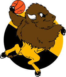 Cartoon Bear Playing Basketball - Fun Sports Clipart