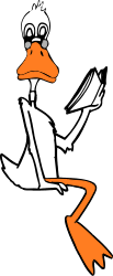 Duck in Suit and Tie Reading Book Clipart