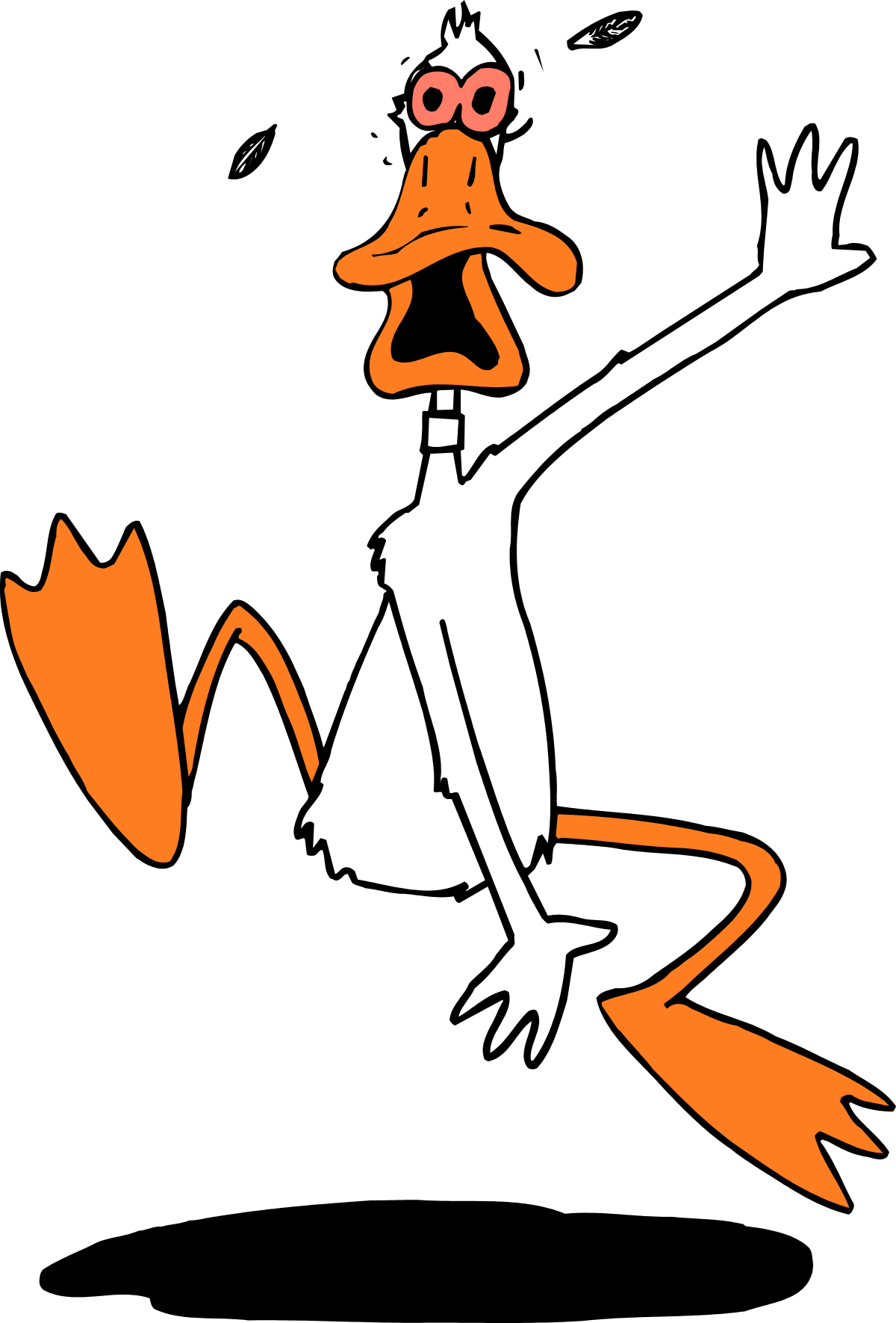 Cartoon Duck with Hat and Bow - Playful Clipart for Fun Projects
