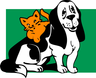 Dog and Cat Sitting Together - Charming Clipart for Your Projects