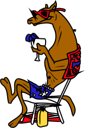 Cartoon Dog Sitting on Chair with Laptop - Fun Clipart for Creative Projects