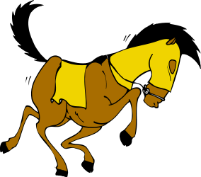 Horse Running on Black Background - Dynamic Clipart for Impact