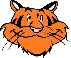 Cartoon Tiger with Big Nose - Vibrant and Playful Clipart