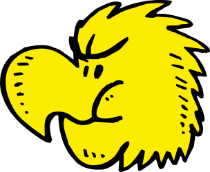 Yellow Lion Face Clipart on Black Background