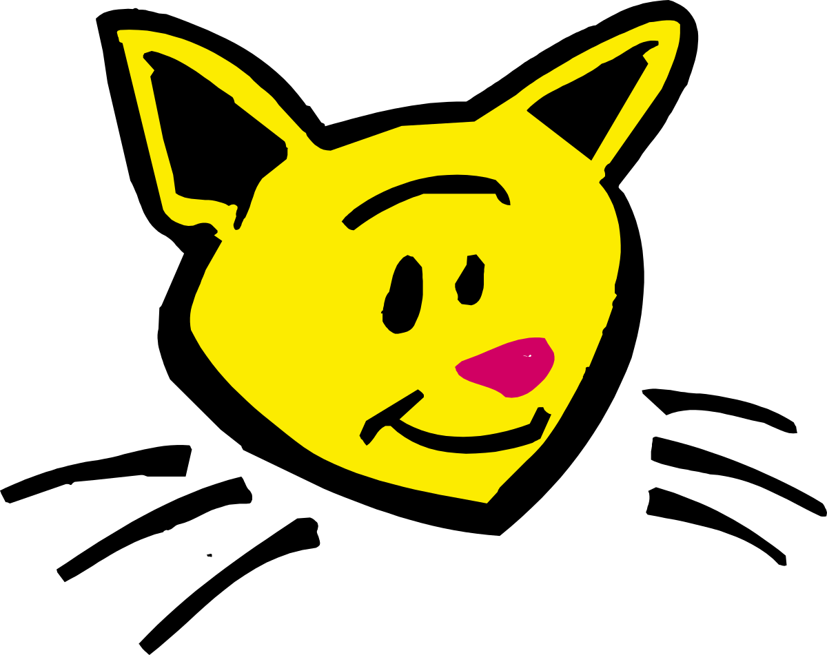 a yellow cat with a pink nose clip art png transparent Yellow Cat with Pink Nose Clipart: Adorable and Playful Illustrations