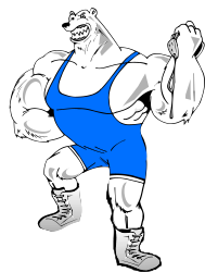 Cartoon Bear with Baseball Bat - Fun Sports Clipart