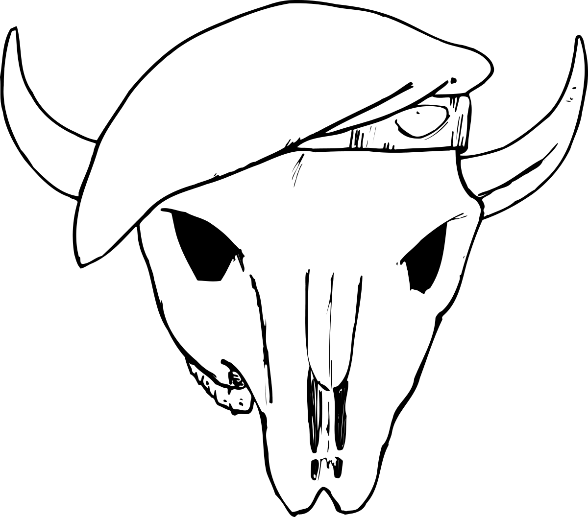 Bull Skull with Hat Clipart for Creative Projects
