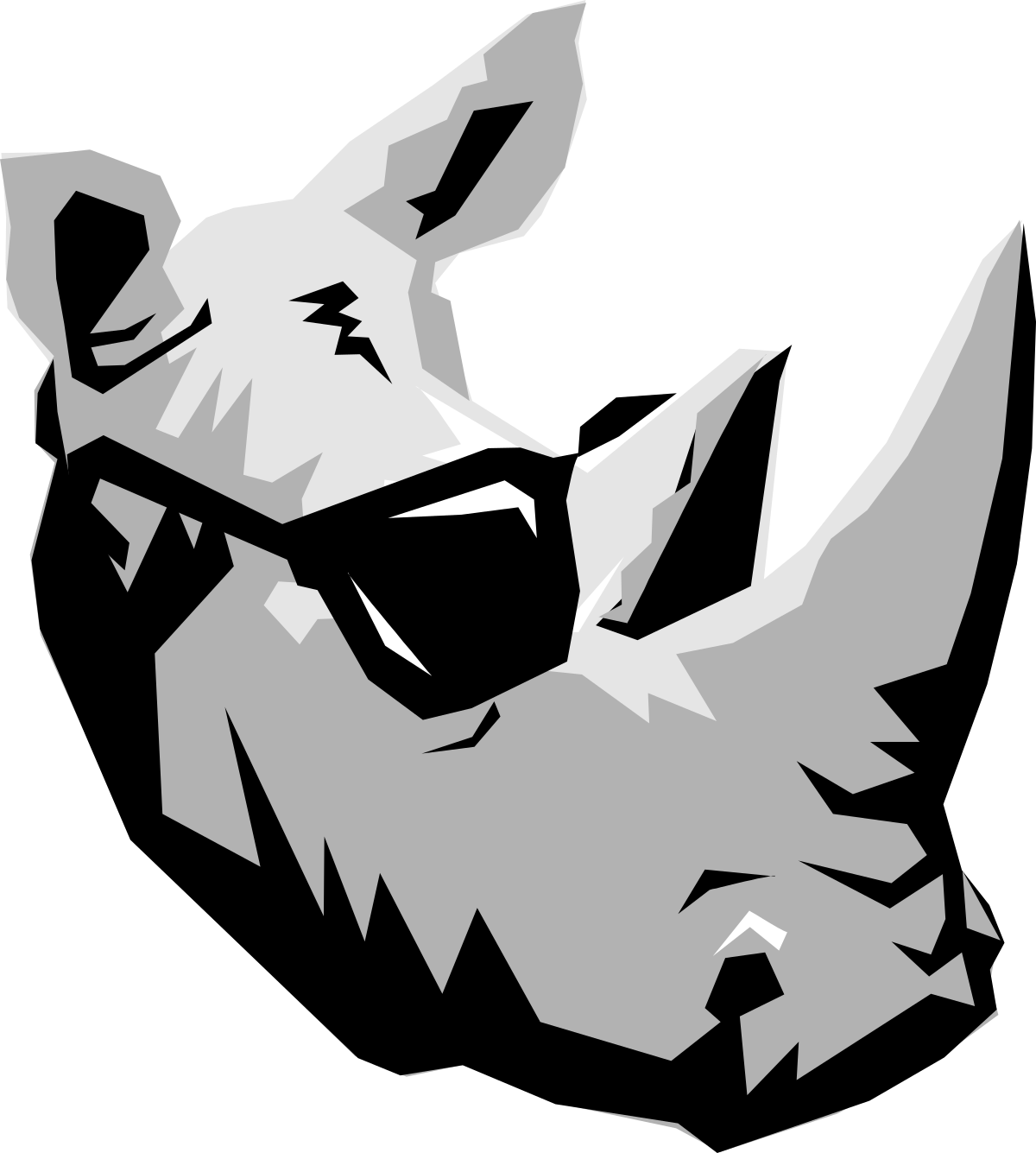 a wolf head with a black background clip art png transparent Wolf Head Clipart on Black Background - Bold and Striking Design