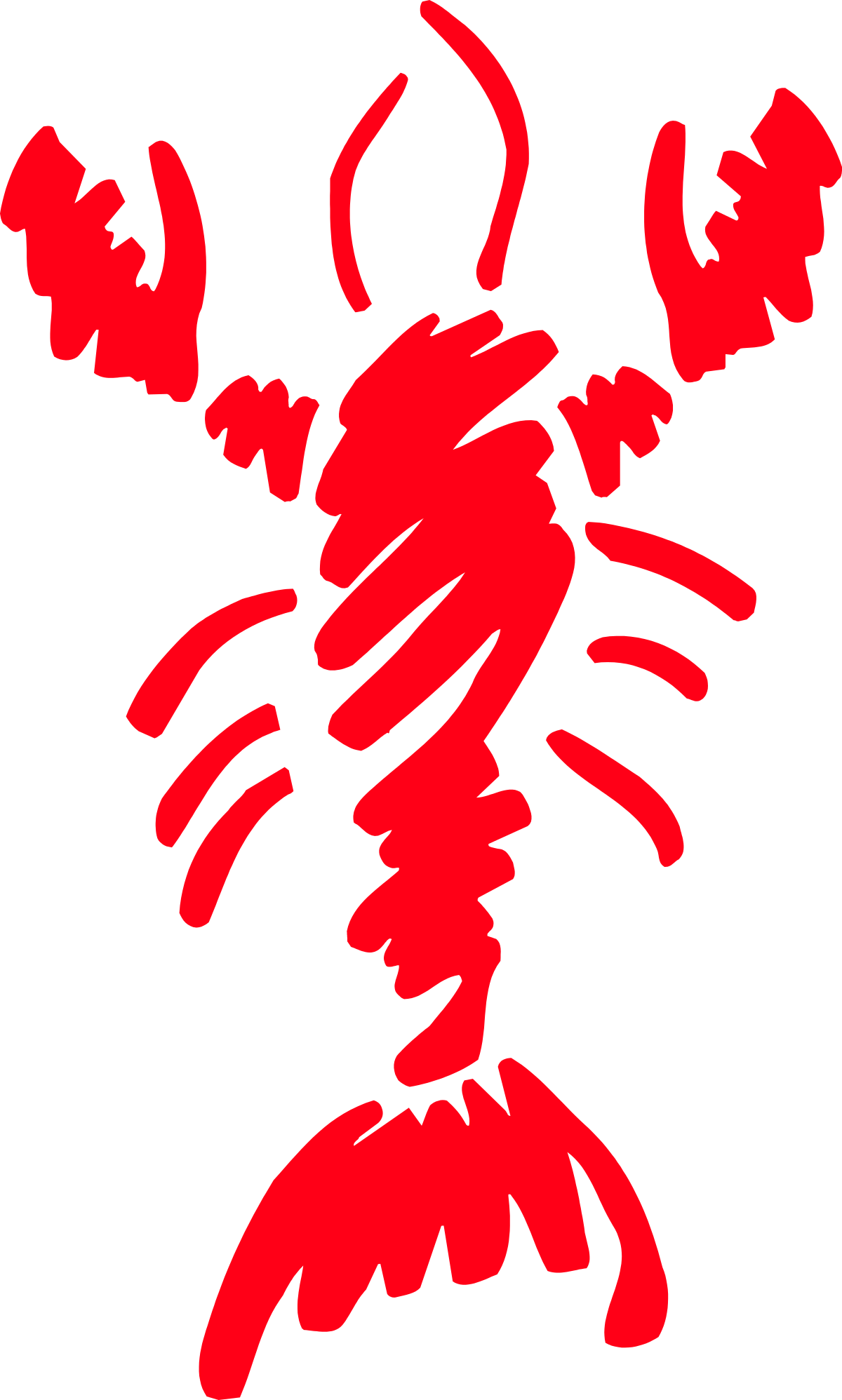 Red Scorpion Clipart on Black Background - Striking and Bold Design