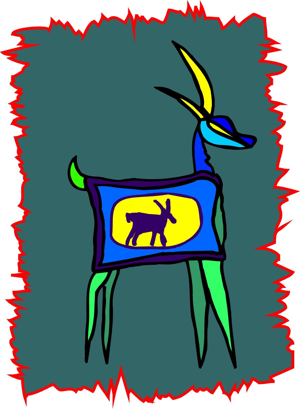 a goat with a colorful shirt on it ' s back clip art png transparent Goat with Colorful Shirt Clipart for Fun Designs