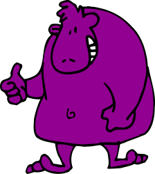 Purple Cartoon Character with Big Nose - Fun Clipart for All Ages