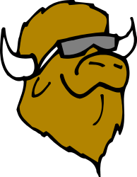 Brown Bull with Horns and Glasses Clipart - Unique and Playful Illustration
