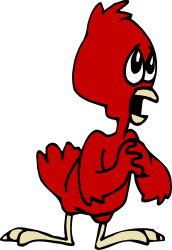 Red Bird Clipart on Black Background