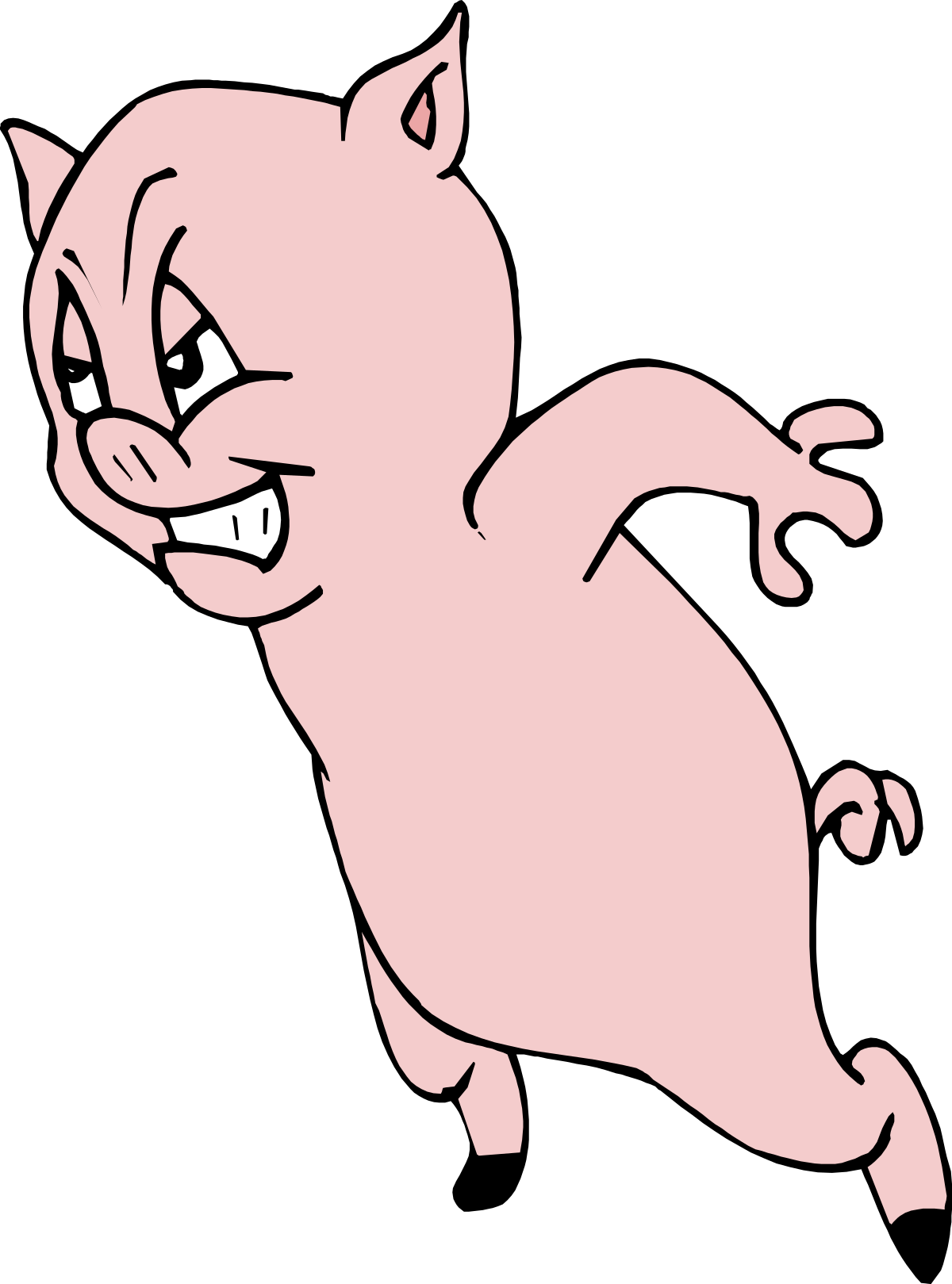 Pink Cat Clipart with Grinning Face for Fun Illustrations