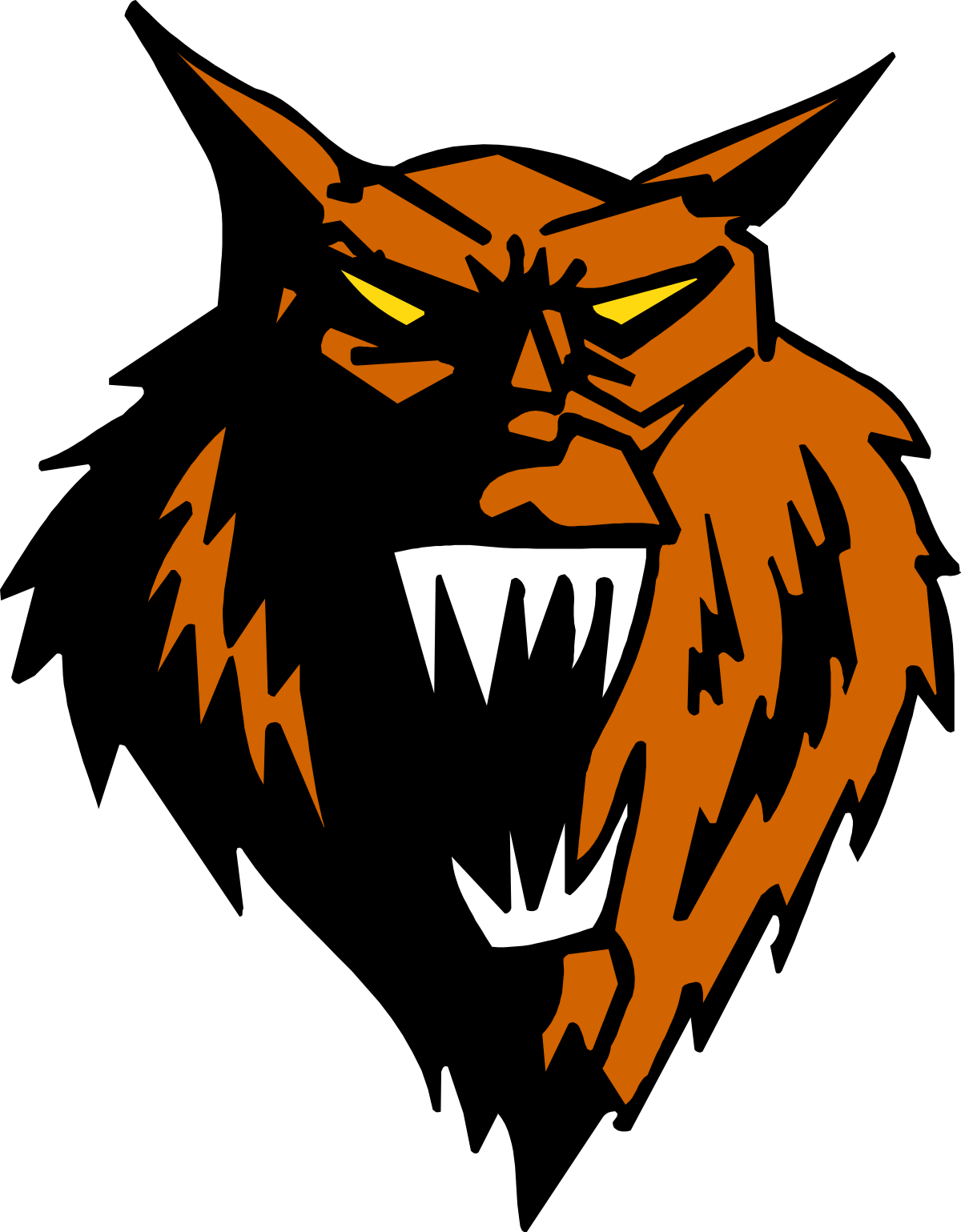 Bold Black and Orange Snarl Logo Clipart for Dynamic Branding