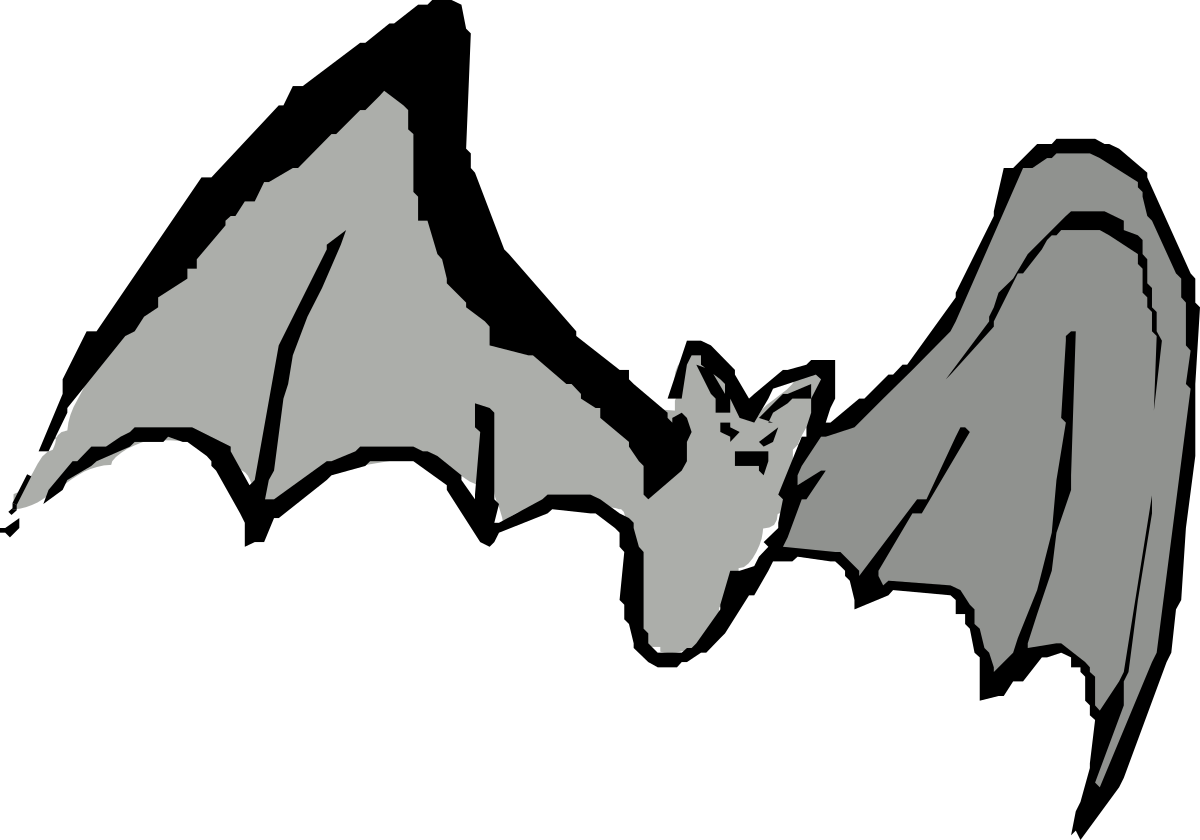 a black and white image of two bats clip art png transparent Bats Clipart: Black and White Illustration of Two Bats