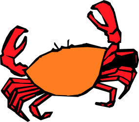 Red Shell Crab Clipart - Vibrant Sea Creature Illustration