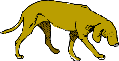 Dog Walking on Black Background - Stunning Clipart