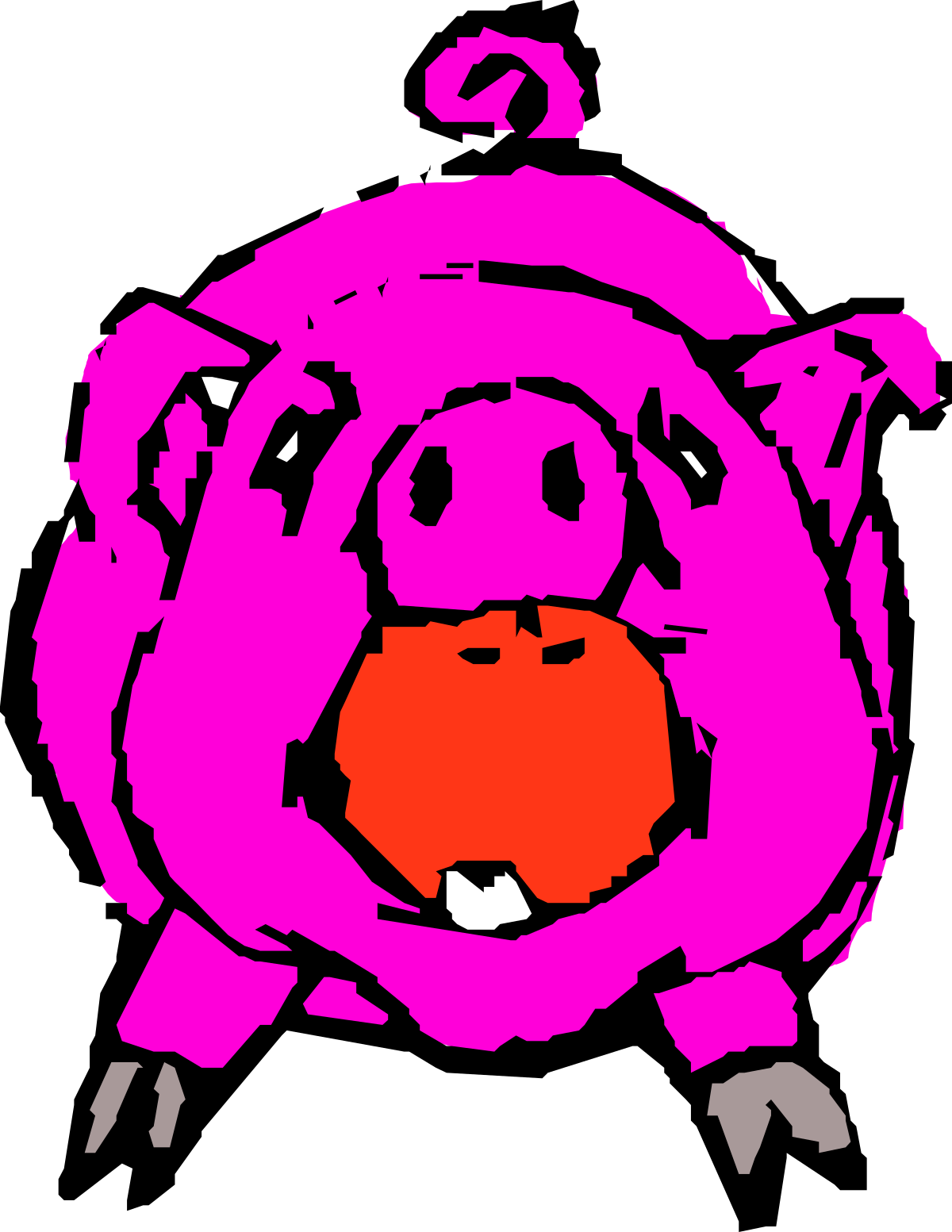 a pink pig with a red nose clip art png transparent Pink Pig with Red Nose Clipart for Playful Designs