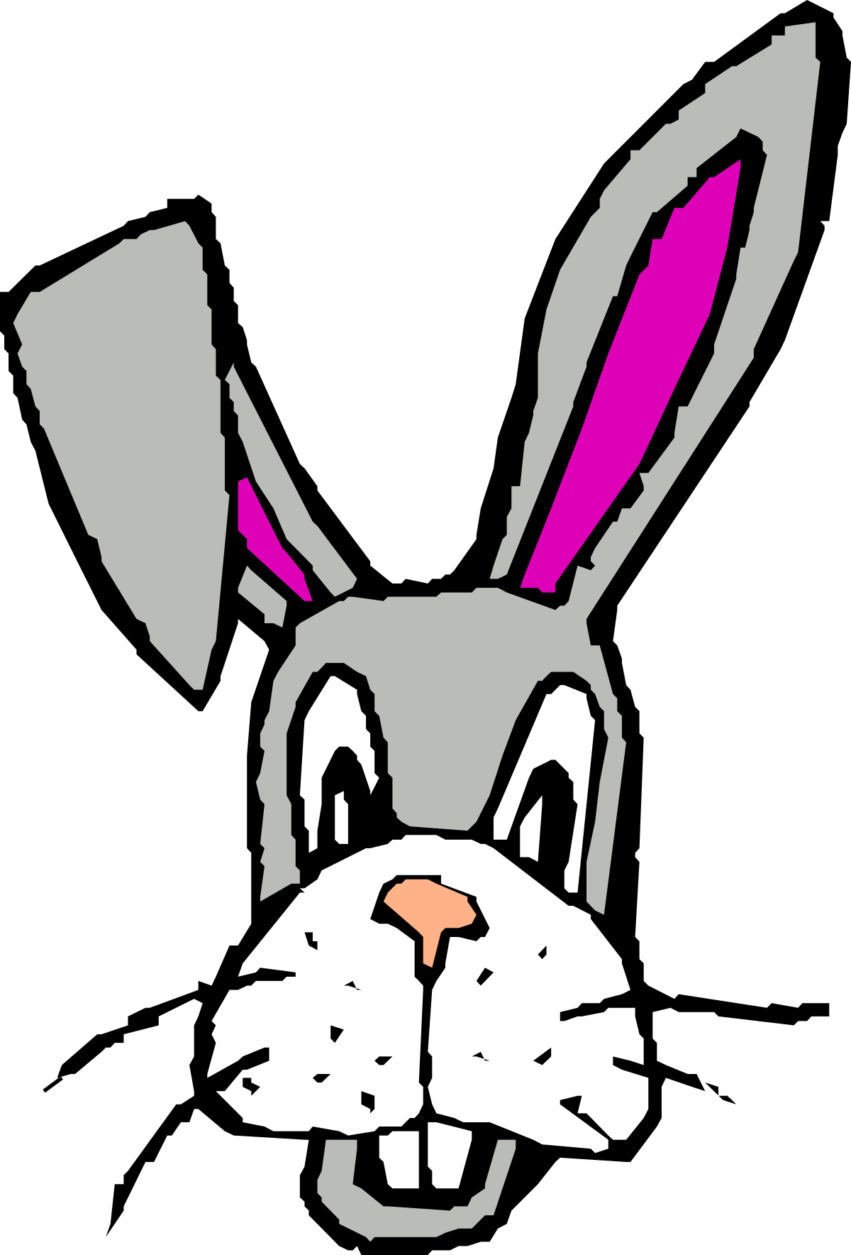 Rabbit Face Clipart - Cute Pink Ears Illustration for Your Projects