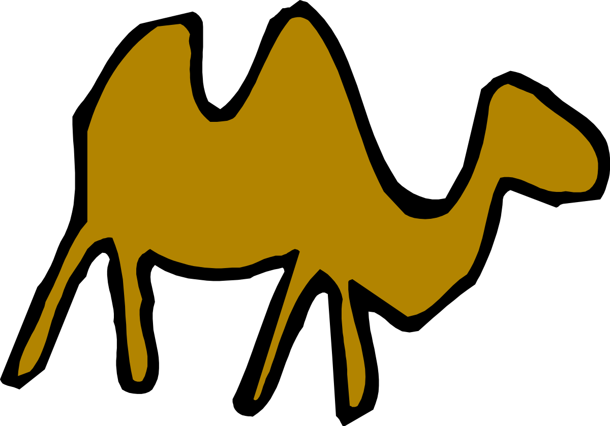 a camel with a black background clip art png transparent Camel Clipart on Black Background for Creative Projects